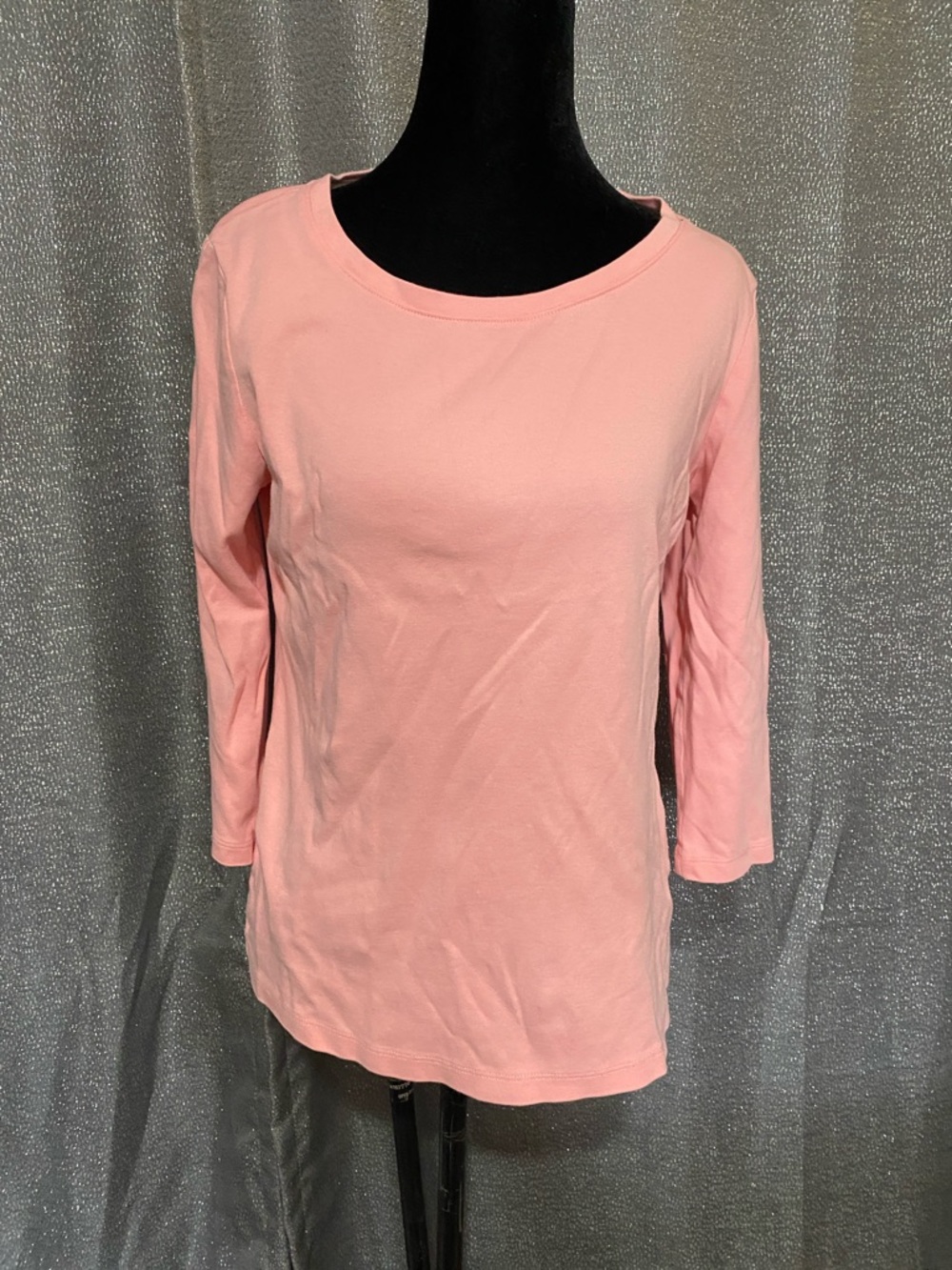 Isaac Mizrahi Light Pink Scoop Neck Long Sleeve Top